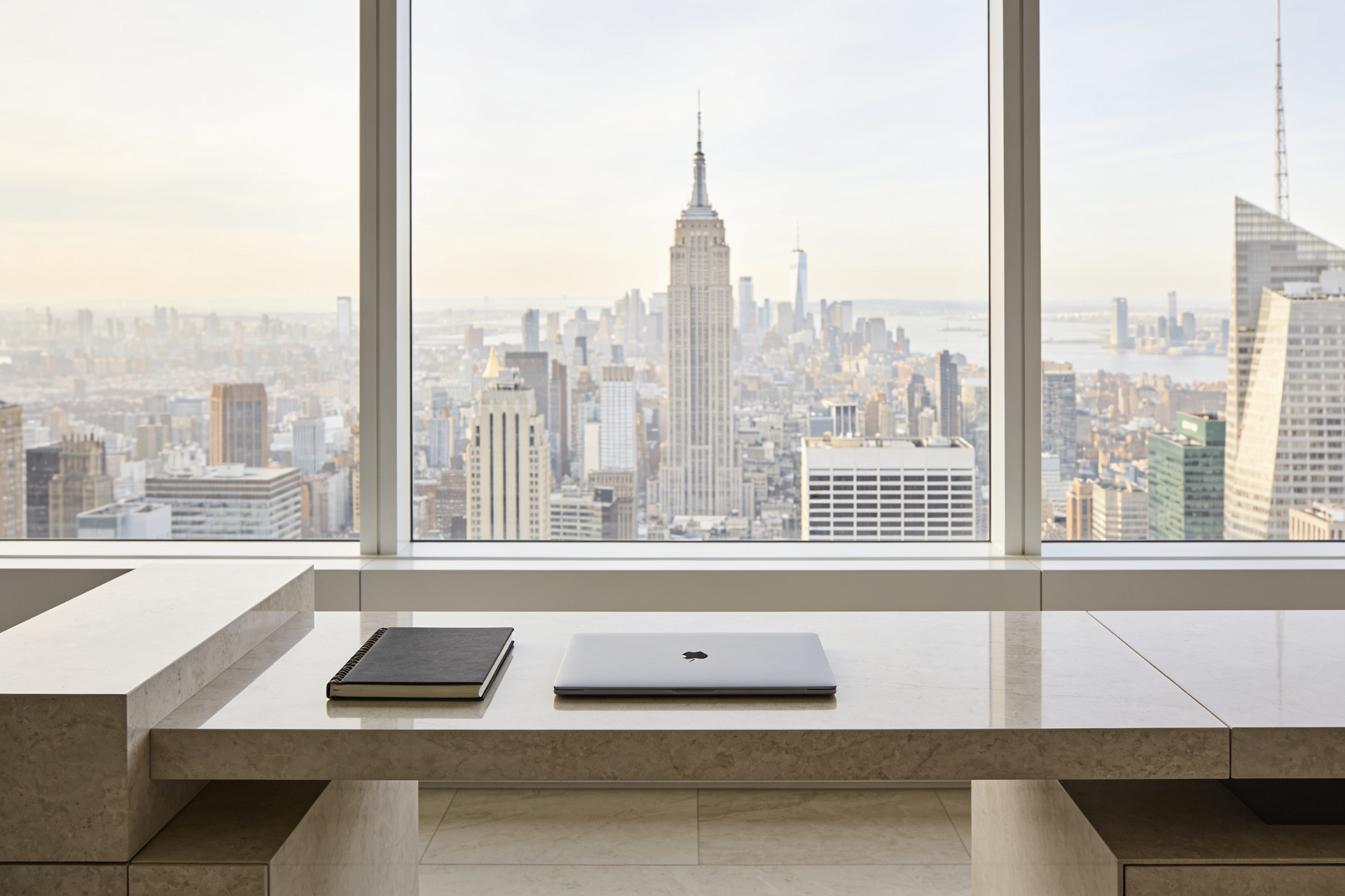 Home office overlooking the city